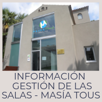 Información sobre la gestión de las salas del centro joven Masía Tous